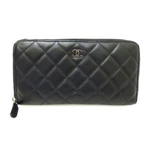 Chanel Matelasse Round Wallet Bag Black